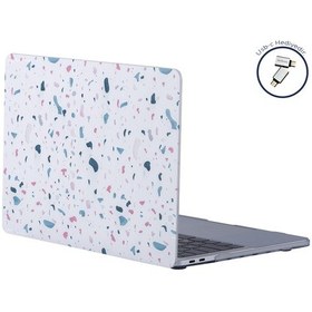 Resim Apple Uyumlu MacBook Air M1 Kılıf 13 İnç Terrazzonl Touchıd'li M1 Air A2337 A2179 A1932 İle Beyaz 