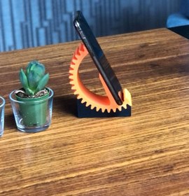 Resim NBShop Dişli Tasarımlı Ayarlanabilir Telefon Ve Tablet Standı - Turuncu / Siyah 