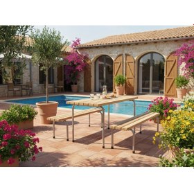 Resim Piknik Masası 145 Cm, Bağımsız Oturma Bankları-427 