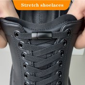 Resim 1 Adet 8mm Mesh Esnek Bağcıklar ile Manyetik Fermuar, Casual Polyester Hafif Dokuma Ayakkabı Bağcıkları, Tek Renk, Kolay No-Tie Tembel Ayakkabı Bağcıkları ve Ayakkabılar için 