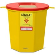 Resim Safell Tıbbi Atık Kutusu - Tıbbi Atık Kovası 10 Litre 5 Adet 