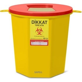 Resim Safell Tıbbi Atık Kutusu - Tıbbi Atık Kovası 10 Litre 5 Adet 