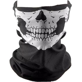 Resim Buff Kuru Kafa İskelet Maske Motorcu Kar Maskesi Boyunluk Maske Baf Ağızlık Mask Buff Siyah 