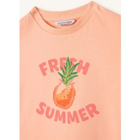 Resim DeFacto Relax Fit Penye Kısa Kollu Gül Rengi Tişört Kız Bebek H8231A526SM 
