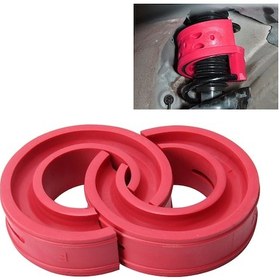 Resim 2 Adet Araba Oto D Tipi Amortisör Yaylı Tampon Güç Yastığı Tamponu, Yay Aralığı: 22mm, Kolloid Yüksekliği: 43mm Kırmızı 