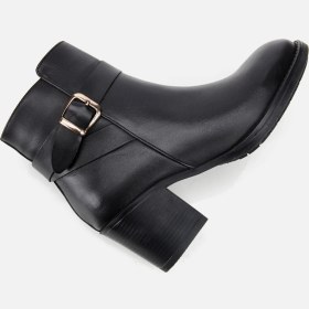 Resim Hotiç Kadın Deri Siyah Tokalı Bilekte Topuklu Bot 01boh314570a100 01boh314570a100 Siyah 