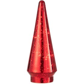 Resim Kırmızı Büyük Işıklı Yılbaşı Ağacı Dekor 