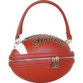 Resim Homyl Amerikan Futbolu Şeklinde El Çantası Koltuk Altı Parti Kırmızı 