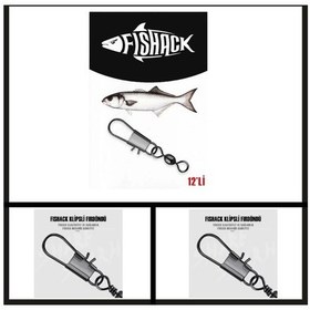 Resim Uyguna-yakala No: 8 12 Adet Fishack Paslanmaz Klipsli Fırdöndü Füme-rdn.046 