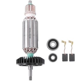 Resim Makita 9556-9558 Serisi Taşlama Makineleri İçin Yedek Armatür Ac220-240v Karbon Fırçalı, Metal Gümüş 