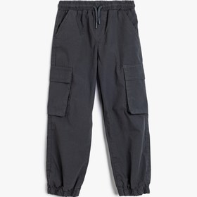 Resim Erkek Çocuk Jogger Paraşüt Pantolon Cepli Beli Bağlamalı Pamuklu 