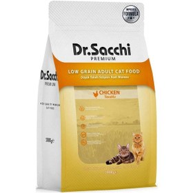 Resim Dr. Sacchi Premium Düşük Tahıllı Tavuklu Yetişkin Kedi Maması 1 KG 