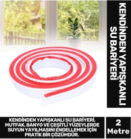 Resim Carlburn Özel Üretim Esnek Dayanıklı Yapışkanlı Mutfak Banyo Tezgah Kendinden Yapışkanlı Su Bariyeri 2 Metre 