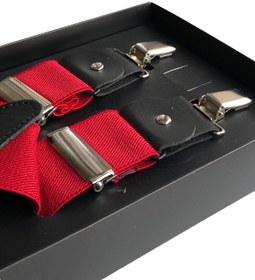 Resim Yage Kırmızı 3,5 Cm Düz Pantolon Askısı 