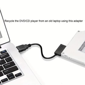 Resim USB 3.0 2.0'den Slimline SATA Adaptör Kablosu 7+6 13-pin Dizüstü Bilgisayar CD/DVD ROM Optik Sürücü için 