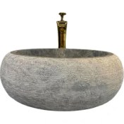 Resim Sipahi Marble Tundra Gri Bombeli Lavabo 