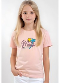 Resim Fyk Kids Kız Çocuk Basic Malibu Baskılı T-shirt Somon 