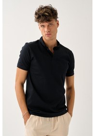 Resim Alexander Gardi Erkek Comfort Fit Polo T-shirt Siyah 