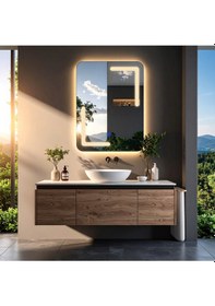Resim Kaivo Günışığı Lazer Kumlamalı Lavabo & Banyo Aynası Dokunmatik Sensörlü 80 X 60 