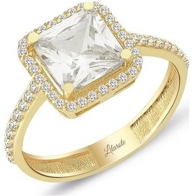 Resim Kare Taşlı Altın Yüzük (539157216) 