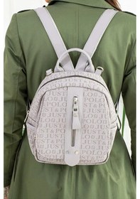 Resim Just Polo Kadın Günlük Kullanıma Uygun Su Geçirmez Çok Bölmeli Sırt Çantası Shopper Gri 