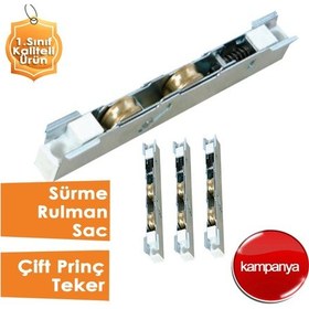 Resim 4 Adet Sürme Çelik Çift Rulmanli Pirinç Teker 
