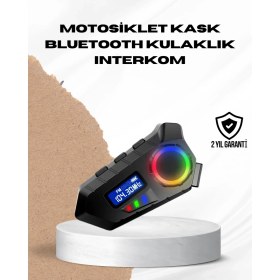 Resim Aylina Mey Ithalat® Bluetooth 5.4 Interkom IP65 Toz ve Su Geçirmez LED Göstergeli 