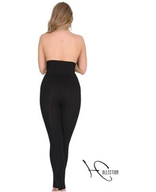 Resim Kadın Agraflı Siyah Yüksek Bel Korseli Tayt Çorap Hediyeli Siyah 