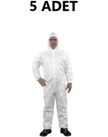 Resim Tek Kullanımlık Koruyucu Tulum 5 Adet Apex 342 Tip 5/6 45 Gr Lamineli Beden Xl 