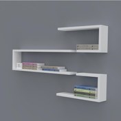 Resim Kenzlife kitaplık nevres 060*100*20 byz duvar rafı 