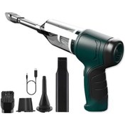 Resim En İyi Teklif Araba Vakumu, 120w Araba/ev Kablosuz El Vakumu Kompresörü, 3'ü 1 Arada Kablosuz Araba Vakumu Yüksek Güç:yeşil 