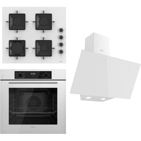 Resim Ferre FLOWART Serisi Beyaz Set (SS206 + QBL63CB +D078 ) - Emaye Izgara 