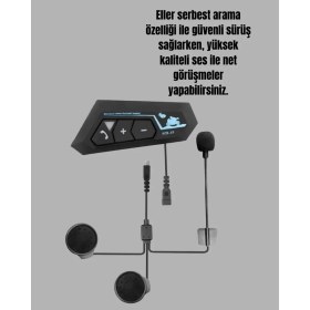 Resim DS LLC Ieg ™ BT22 Kask Bluetooth Kulaklık Su Geçirmez Motosiklet Iletişim Sistemi DSLLCRS-IEGK34 