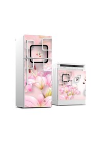 Resim Buzdolabı Ve Bulaşık Makinası Beyaz Eşya Sticker Kaplama Zambak 