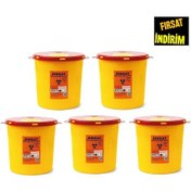 Resim Tıbbi Atık Kovası - Tıbbi Atık Kutusu 10 Litre 5 Adet 
