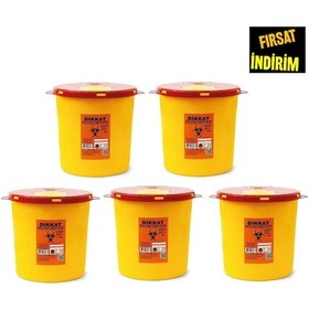 Resim Tıbbi Atık Kovası - Tıbbi Atık Kutusu 10 Litre 5 Adet 