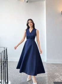 Resim NURGENC Elena Kolsuz Kloş Etek Saten Maxi Elbise 