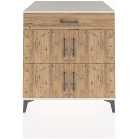 Resim Kronos Şifonyer 3 Raflı Tek Çekmeceli 4 Kapaklı 88x59x96 Aytaşı-çam Aytası 