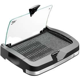 Resim Gazzella BRB 3000 Barbecue 2400 W Cam Kapaklı Izgara Siyah 