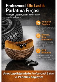 Resim Otofırça Profesyonel Detay Homojen Dağıtım Çizik Bırakmaz Araç Oto Lastik Yanı Parlatma Fırçası 