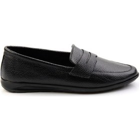 Resim Siyah Leather Kadın Loafer Ayakkabı K01718110303 Çok Renkli 