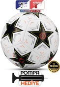 Resim Telvesse Orijinal Futbol Topu 2025 Şampiyonlar Ligi Pompalı Sert Zemin Halı Saha Futbol Topu No:5 Siyah 034. 