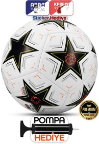 Resim Telvesse Orijinal Futbol Topu 2025 Şampiyonlar Ligi Pompalı Sert Zemin Halı Saha Futbol Topu No:5 Siyah 034. 