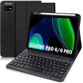 Resim M.TK moveteck Xiaomi Pad 6 / Pad 6 Pro 11 Uyumlu Bluetooth Özellikli Standlı Kalem Bölmeli Klavyeli Kılıf Manyetik, Siyah, Tek Ebat, KC01-XİAOMİPAD6-SİYAH 