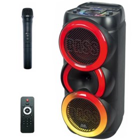 Resim Subzero 2x8 İnç Taşınabilir Rgb Renkli Kumanda Mikrofonlu Büyük Boy Karaoke Bluetooth Hoparlör 