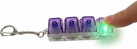 Resim Işıklı Klavye Stres Giderici Anahtarlık, Mekanik Tuş, Mor, 4 Tuşlu 
