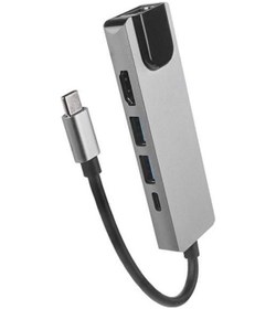 Resim Hytech Hy-usbc80 4k 30hz Gri Metal 2xusb3.0 1xhdmı, 1xpd Gigabit Type C Adaptör 