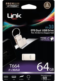 Resim Linktech T664 Premium OTG Type-C 64 GB Usb 3.0 Flash Bellek 