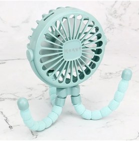Resim Goldenqian Bebek Arabası Fanı El Şarj Edilebilir Usb Bladeless Küçük Katlanır Fanlar Mini Vantilatör Sessiz Masa Açık Soğutucu Boyun Fanı Green 