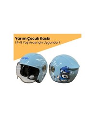 Resim Nero 601 Yazlık Motosiklet Çocuk Kaskı Mavi Renkli 